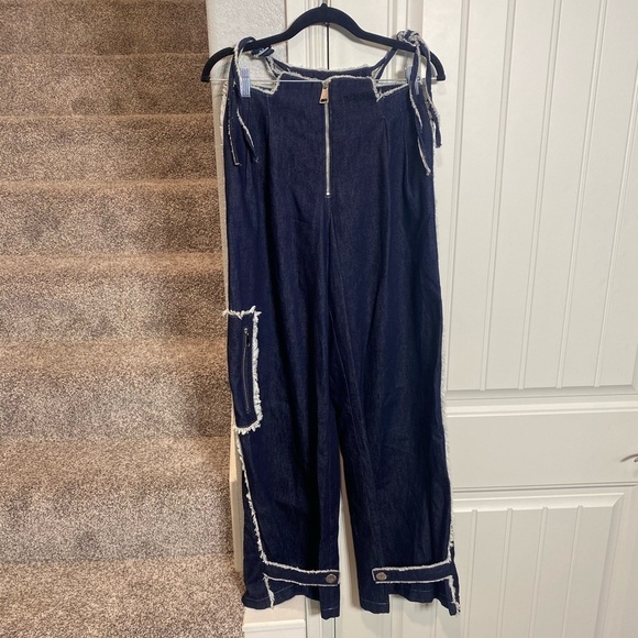 NWT Ceren Ocak Low waist pleated pant in navy blue - Picture 5 of 14